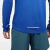 Nike Logo Print Stand Collar Half-Zip Long Sleeve T-Shirt Men Tops Blue BV4756-453