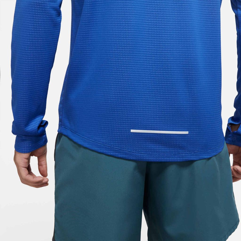Nike Logo Print Stand Collar Half-Zip Long Sleeve T-Shirt Men Tops Blue BV4756-453