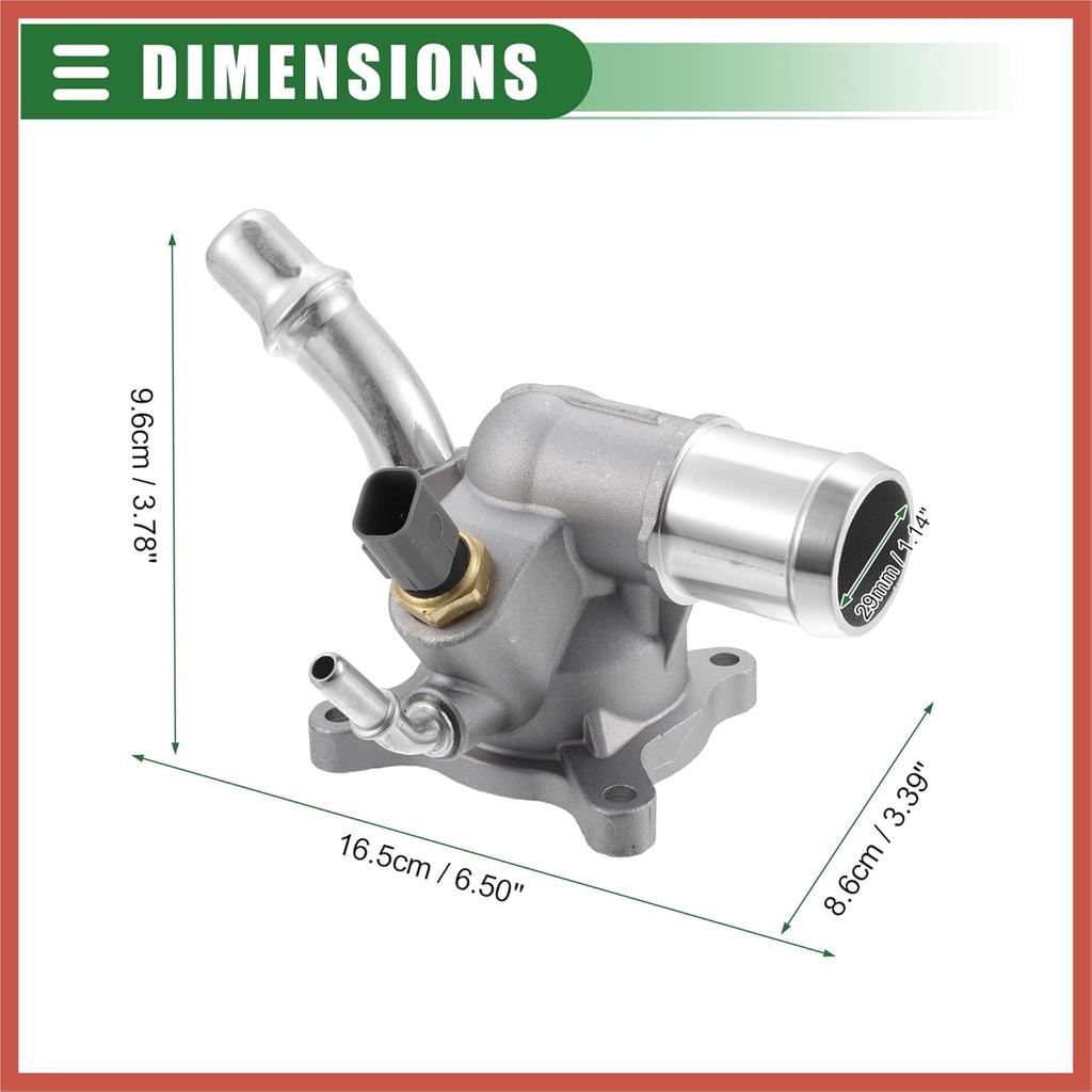ACROPIX Engine Coolant Thermostat Housing Assembly, for Jeep Cherokee 2014-2021, Metal, 816-194, Silver Tone Car Parts