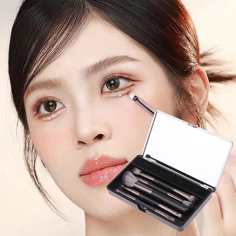 Eyebrow Pencil Travel Makeup Brush Set Double-ended Cosmetic Brush Kit Eyeshadow Brushes Set Gift
