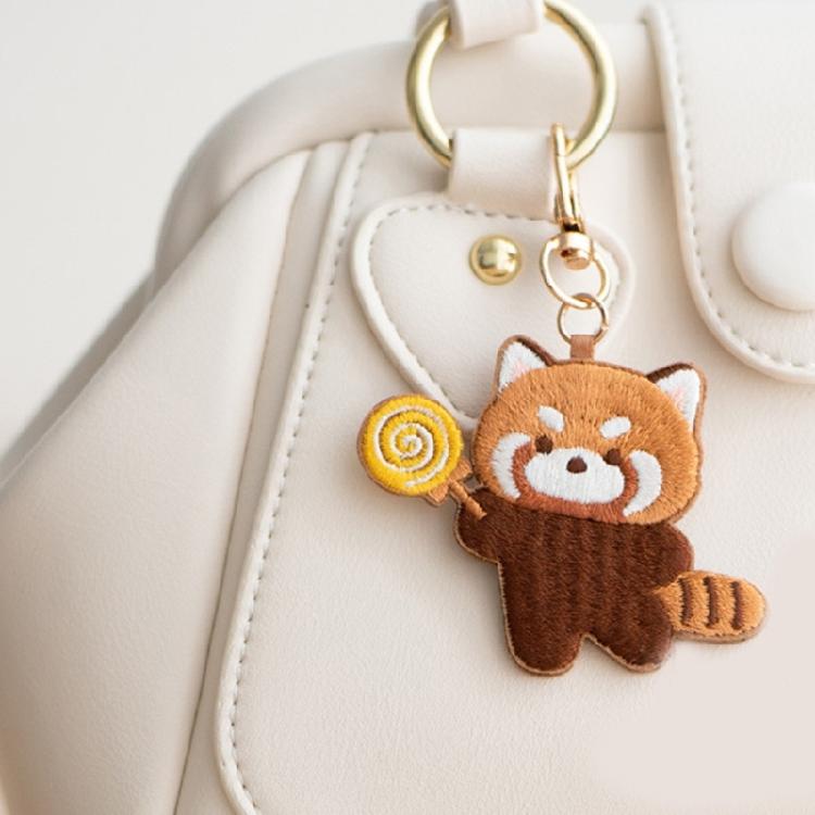 Cute Small Panda Embroidery Keychain Key Ornament Great for Key and Handbags