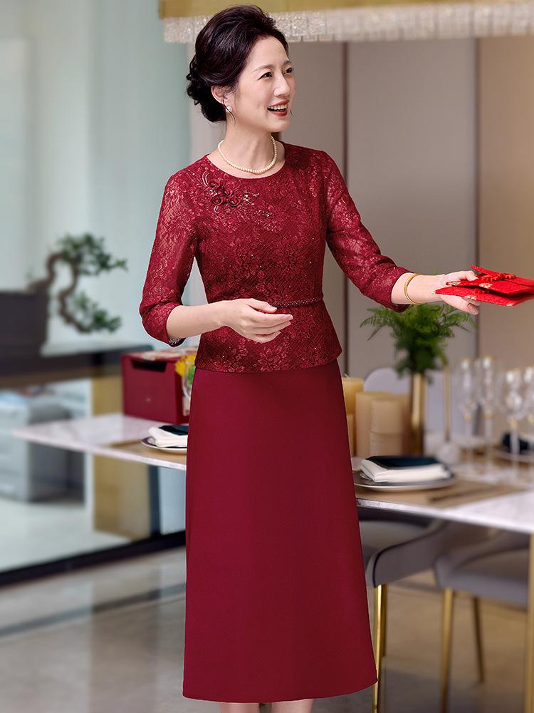 2026 Elegant High-End Qipao Skirt: Tummy-Concealing Mother of the Bride Dress