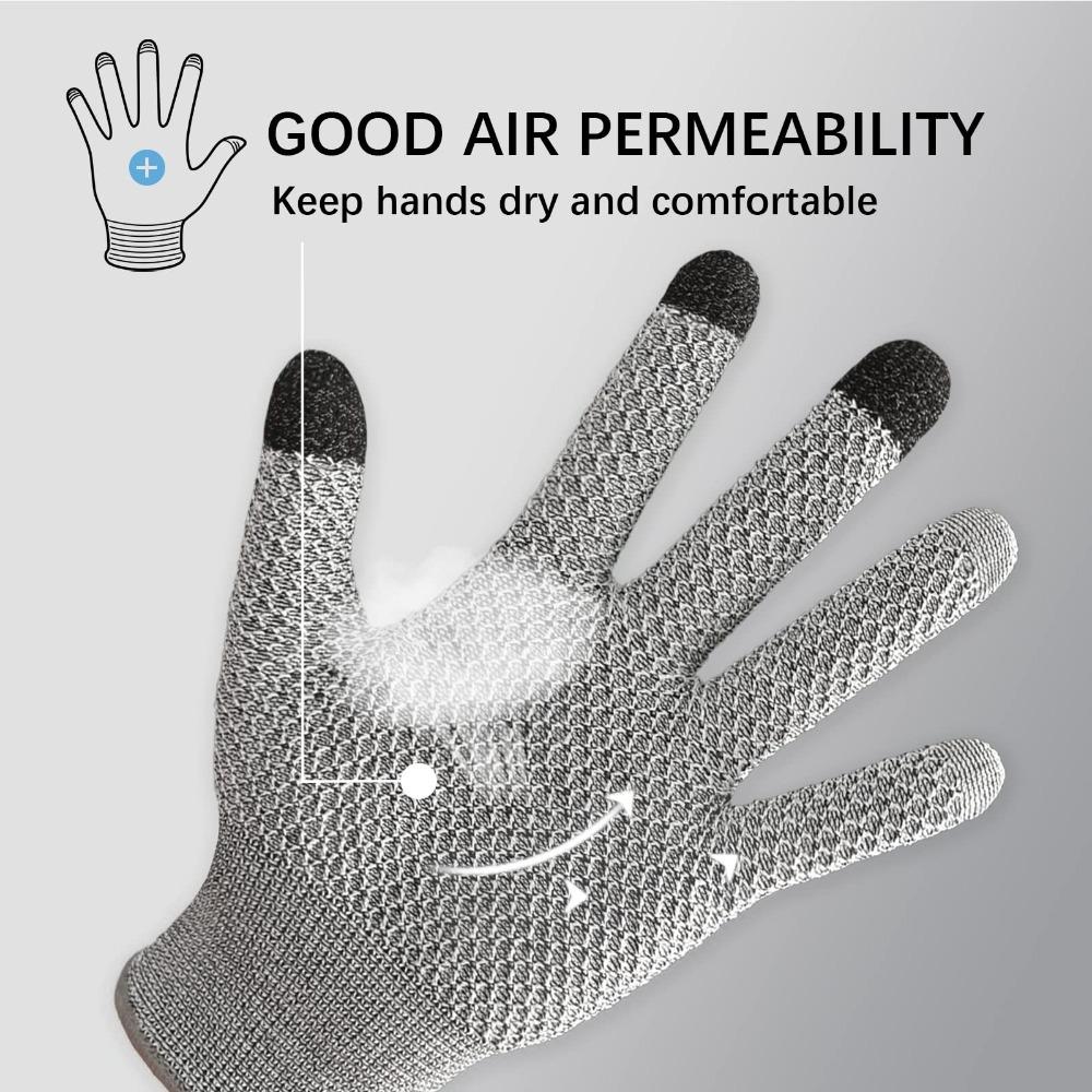 2 pairs Ash Black Wood Carving Gloves Uniform Size Cooking Gloves Kitchen Gloves  Professional