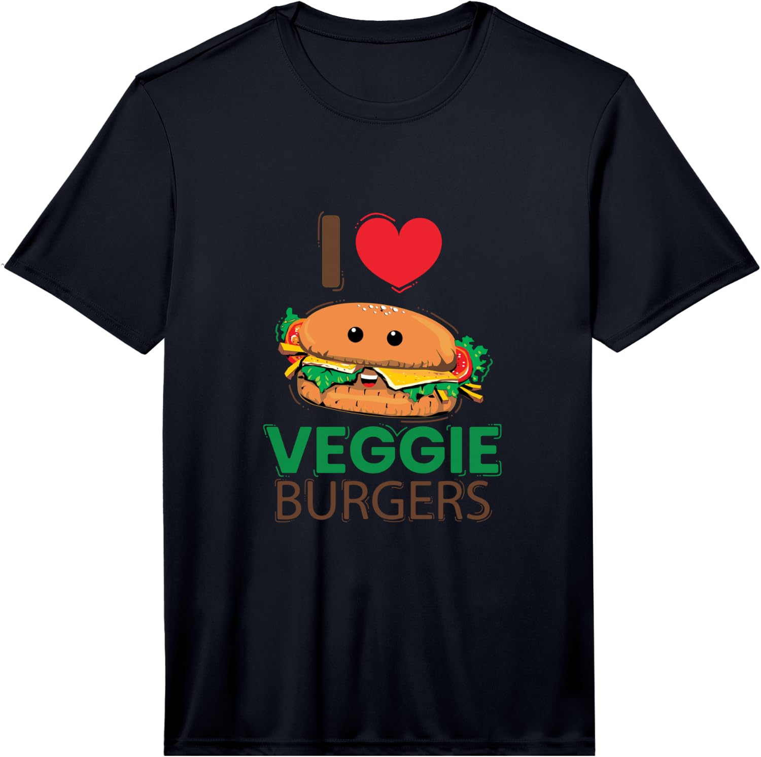 I Love Veggie Burger! Vegetarian Gift Fun Performance Unisex T-Shirt XXXXL