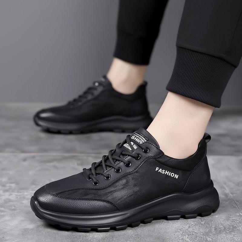 Sneakers breathable men's shoes fashion trend casual leather shoes travel shoes men's non-slip and waterproof