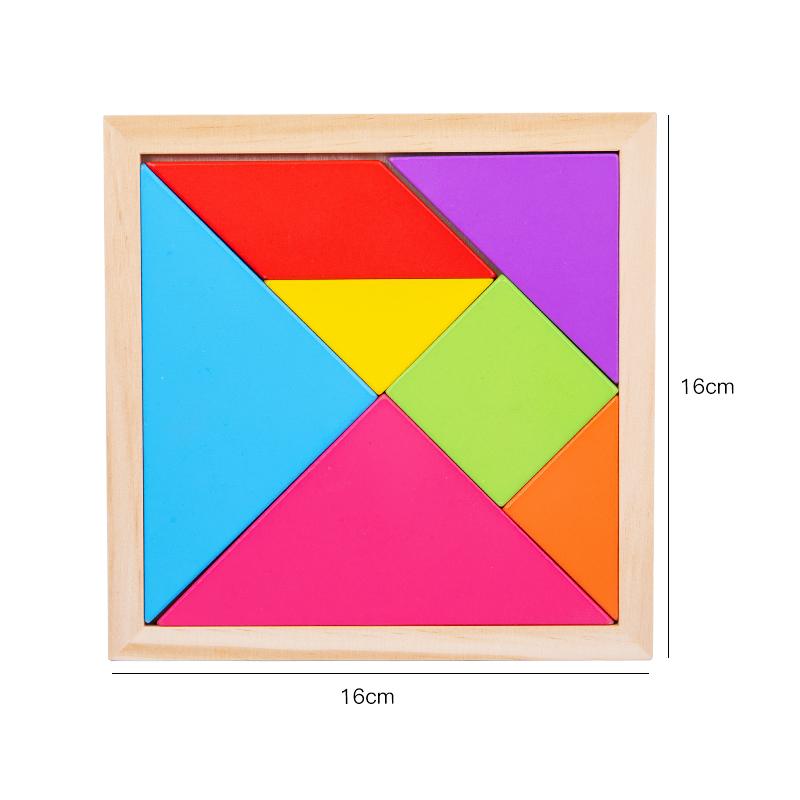1 Stück Bunter Kiefernholz Tangram Puzzle Spielzeug Mit Musterpapier Mehrere Größen Erhältlich Geeignet Für Kinder Ab 3 Jahren