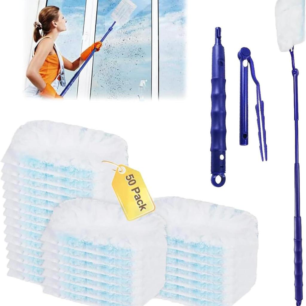 Electrostatic Fluffy Fiber Duster Set for Household and Kitchen