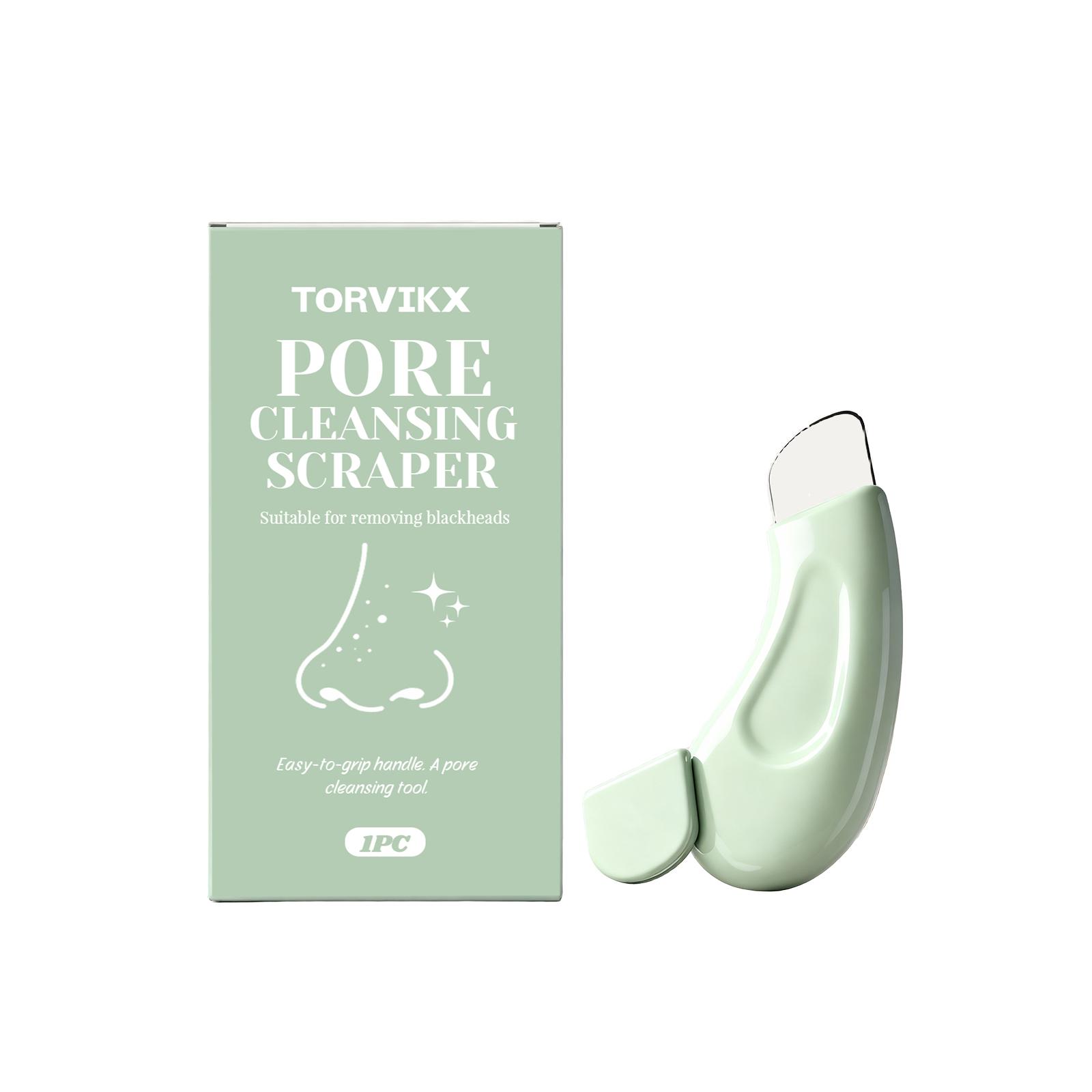 TORVIKX Blackhead Remover Face Scraper for Deep Cleansing Travel-friendly Skin Scrubber Face Spatula Nose Blackhead Horn Removal Tool for Men Women