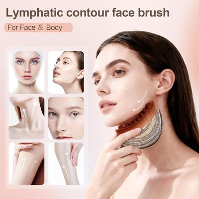 Ergonomic Contour Facial Brush Manual Lymphatic Drainage Massager with Durable Soft Bristles for Facial Cleansing And Shaping