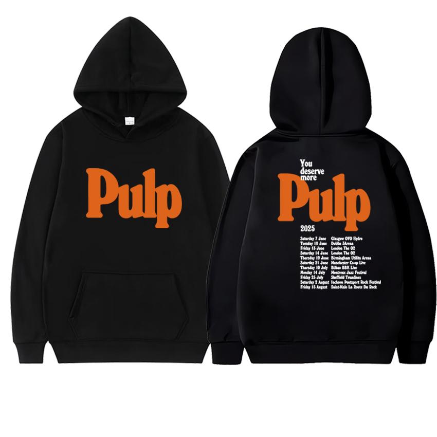 2025 Tour Black Pulp Rock Band Live Date Printed Hoodie Autumn Winter Men Women Fashion Y2k Sweatshirt Unisex Fleece Streetwear