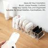 Transparent Makeup Display Stand 6/8-Slot Design Clear Cosmetics Storage Organizer Compact Storage Compartment