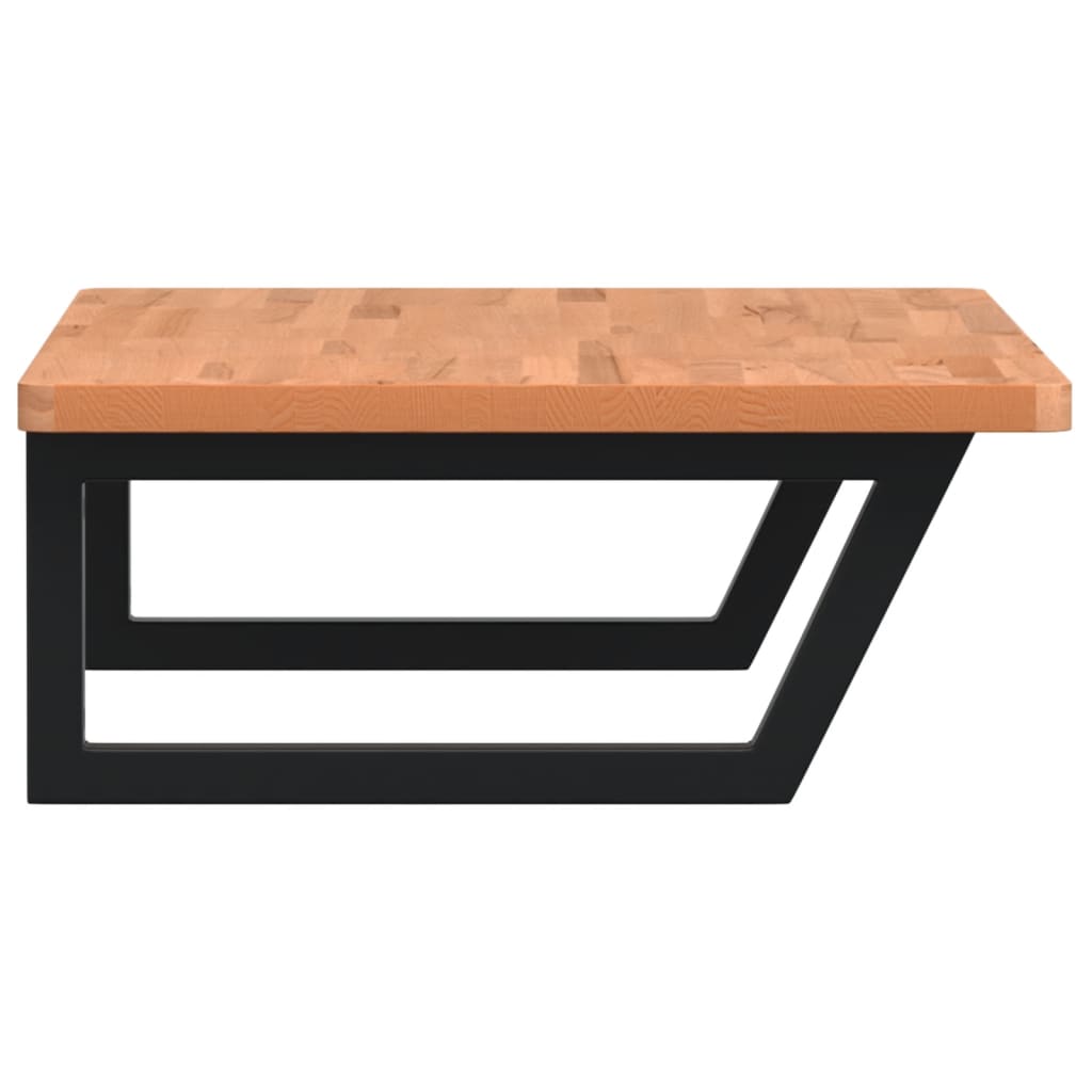 Vidaxl Półka Ścienna Pod Umywalkę, Stal I Lite Drewno Bukowe