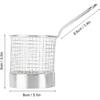 2PCS Mini Round Stainless Steel Deep Fry Basket, French Chip Frying Serving Food Baskets Mini French Fry Chips Baskets Net for Snacks Reusable Fries
