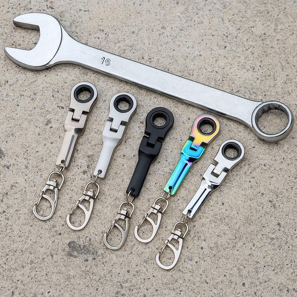 Compact Appearance Ratchet Spanner Metal Material 180 Degree Rotatable Ratchet Wrench 4 Colors Available Foldable Design