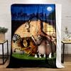 Madagascar Cartoon Characters Blanket Bedroom Blanket for Livingroom Couch Lunch Break Soft Throw for Friend's Festival Gift