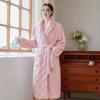 Checkered Jacquard Unisex Long Nightgown Cardigan Bathrobe - Cozy Cotton Velvet for Autumn/Winter