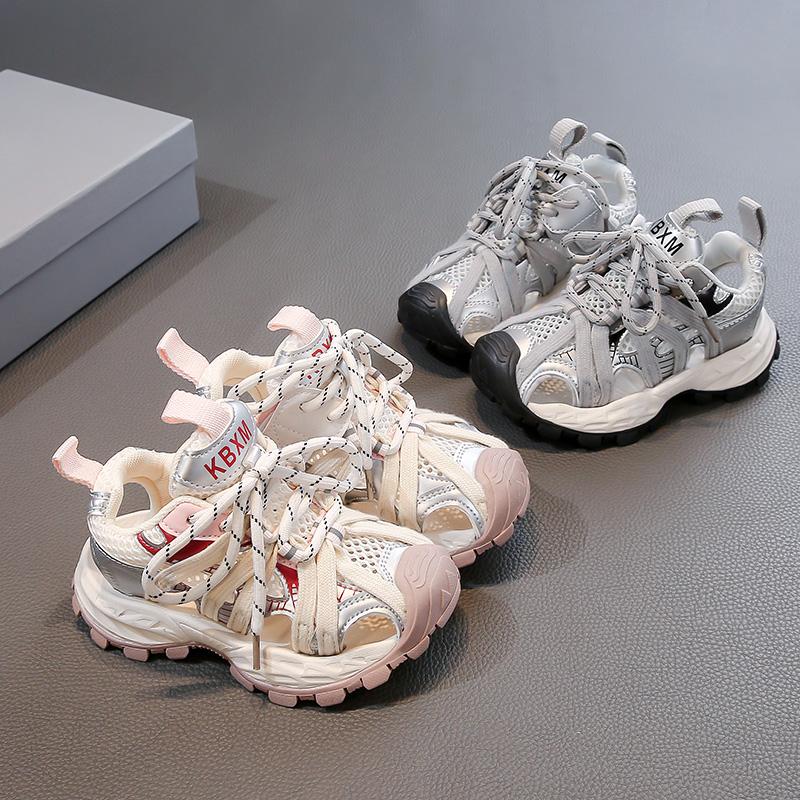 Kids Sports Sandals Soft Sole Comfortable Boys Girls Running Shoes Mesh Breathable 2025 Summer New Children Sandals Non-slip