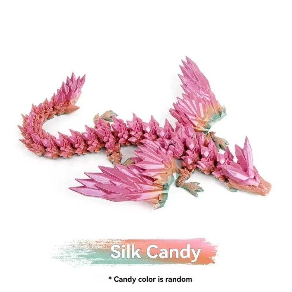 3D-gedruckter Drache Bunter Edelstein Drachenfiguren Bewegliches Gelenk Drehbar Gelenkige Drachen-Bastelarbeiten Schreibtisch Westliche Actionfigur