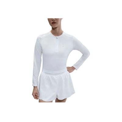 Court Advantage Dri-FIT Solid Comfortable Long Sleeve Tennis Shirt Women Tops White FZ6738100