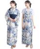 Yukata Unique Natural Set Heiko Petite Heiko for Women Free [KYOETSU] [Kyoetsu] Set, Weave, White, 3-Piece (Yukata, Obi, Obi) (Gunjo Hanaen, Size)