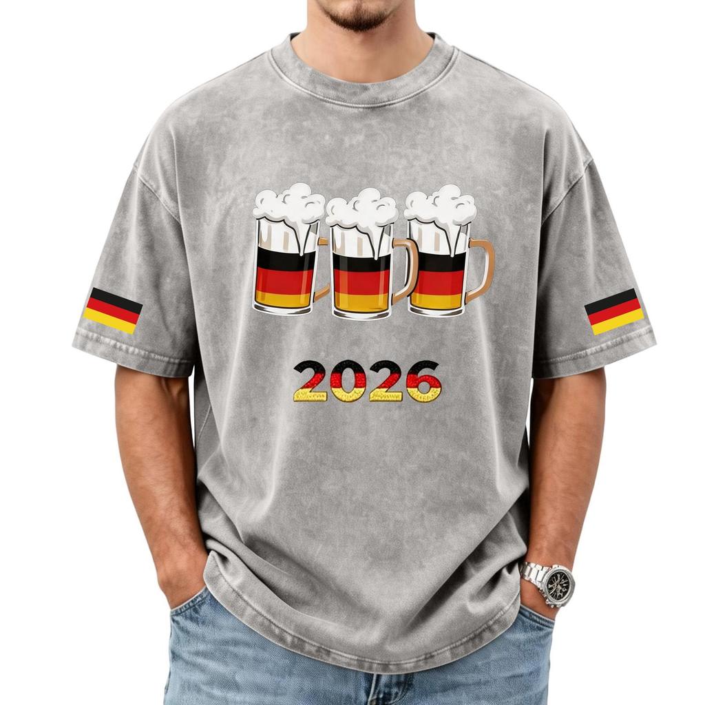 Men's Casual Short Sleeve T Shirt with 2026 Graphic Print and Themed Crew Neck Loose Fit Top for Fans