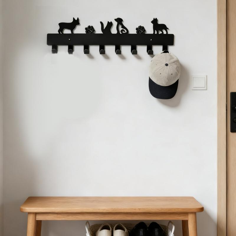 Animal Shape Wall Mount Hook Strong Metal Materials Ideal For Hanging Coat Towels Bags Home Or Workplaces Organization