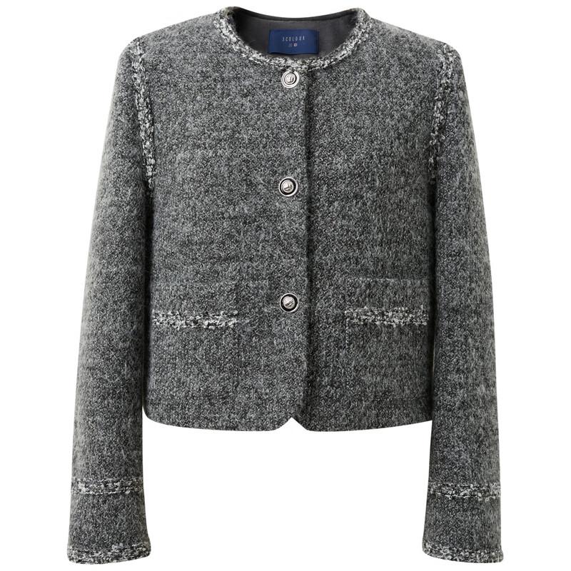 Sancai 2025 Winter Kurzer Gesteppter Tweedmantel