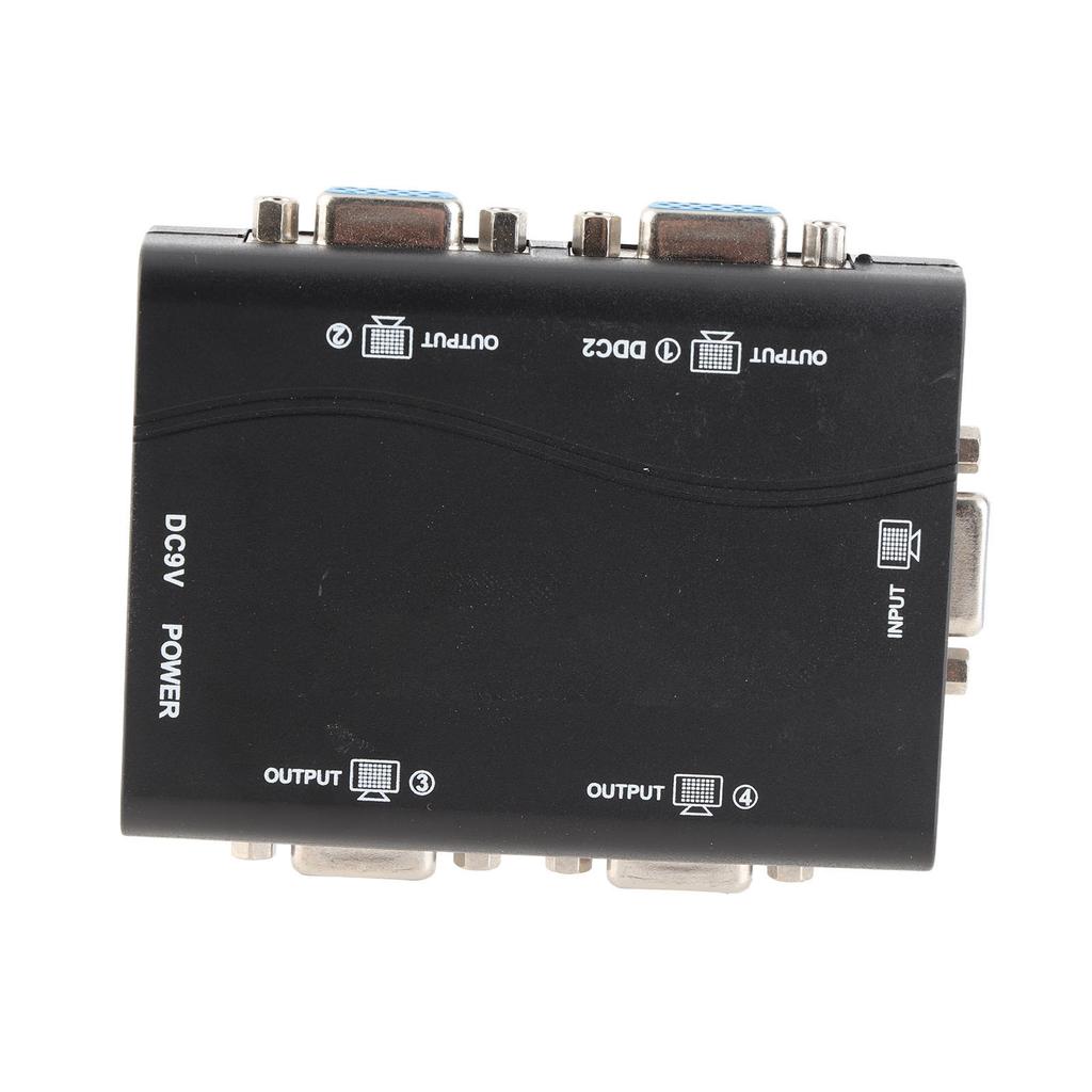 VGA Splitter 1 in 4 Out 250MHz 1920x1440 USB Powered HD Video Splitter for Laptop Projector TV