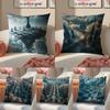 Beautiful Cloud Chess Picture Cushion Cover Silky Elegant Comfort Sofa Bed Invisible Zipper Beach Pillowcase