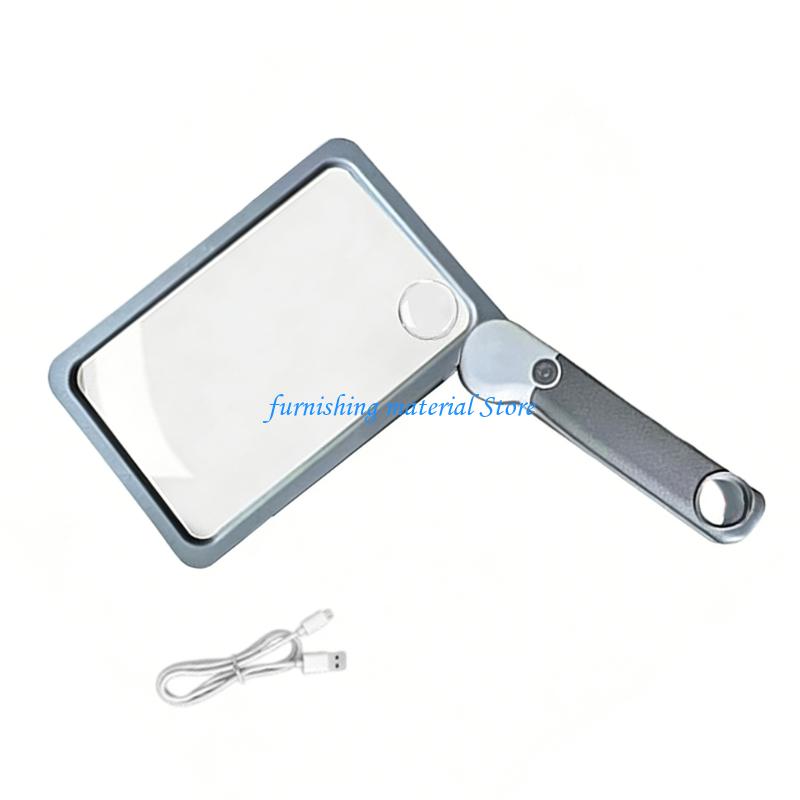Y5GD Ergonomic Handheld Magnifier 3X LED Light Handheld Magnifier Glass Featuring Integrated Lighting for Reading Repair