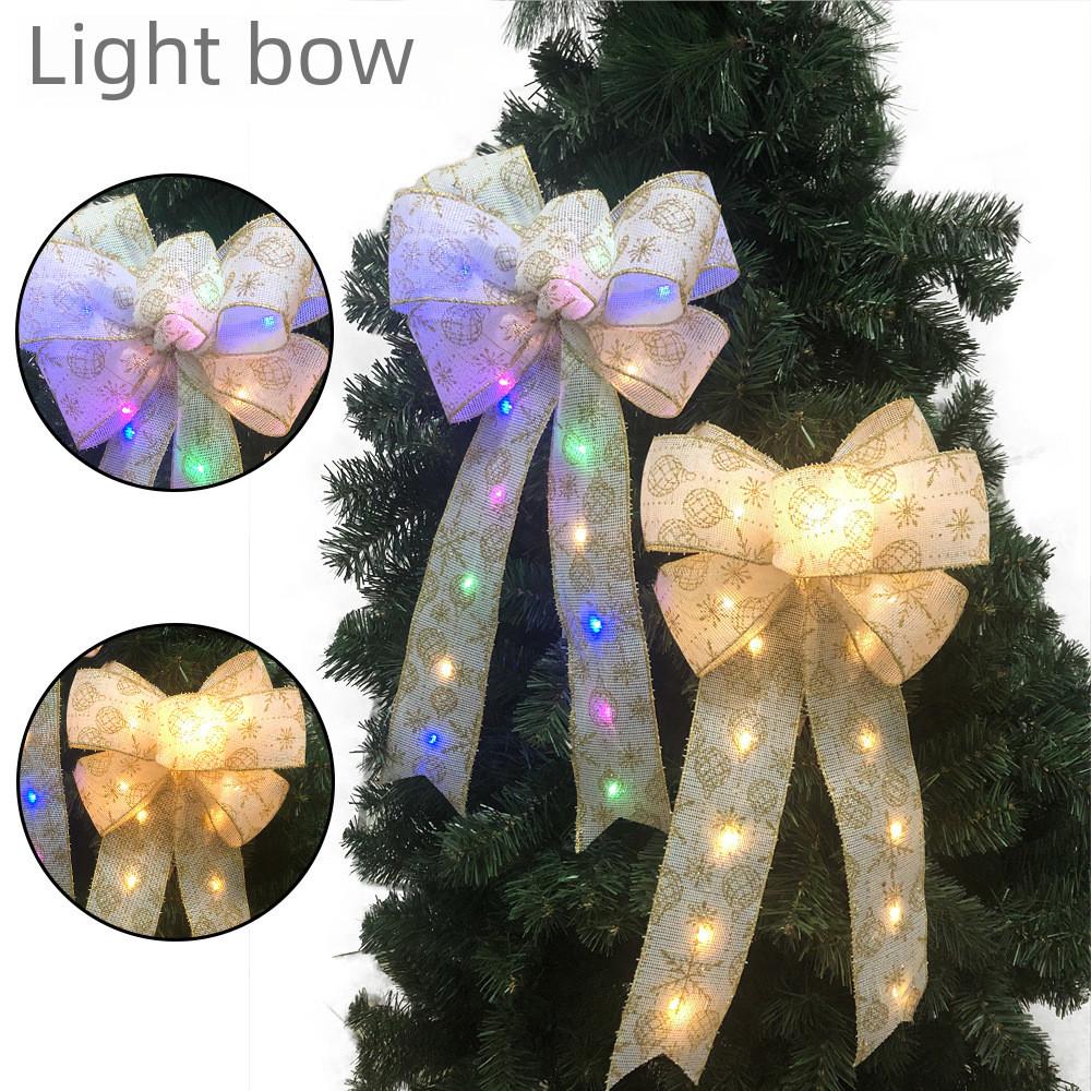 Red Led Charming Butterfly Bow Decoration For Christmas Tree And Door Festivities