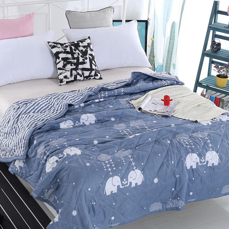Machine Washable Summer Quilt Single Double Kids Adult Air Condition Thin Blanket Washed Cotton Patchwork Comforter