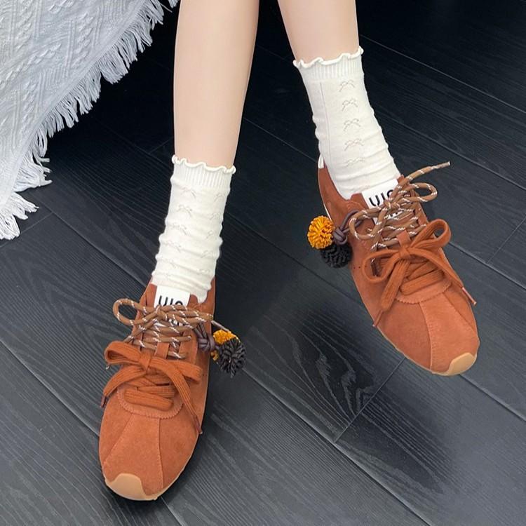 Dicke Sohle Dopamin Deutsche Trainingsschuhe Ballett Freizeit Sportschuhe Damenschuhe 2025 Neu Frühling und Sommer Weiße Schuhe