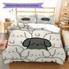 Dachshund Pattern Bedding Quilt Set Quilt Cover Pillowcase Home Decoration Birthday Gift (1 * duvet cover + 2 * pillowcase, without core)