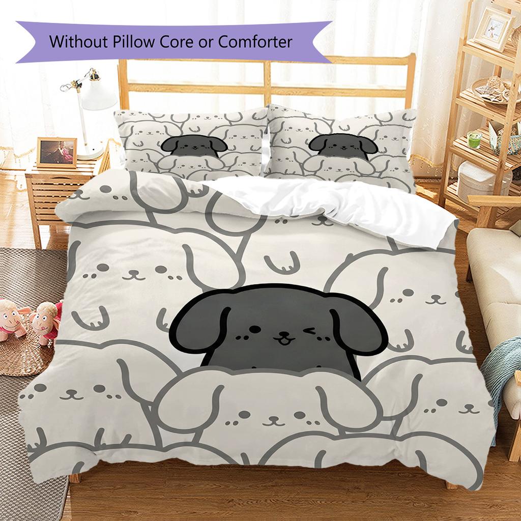 Dachshund Pattern Bedding Quilt Set Quilt Cover Pillowcase Home Decoration Birthday Gift (1 * duvet cover + 2 * pillowcase, without core)