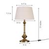 Lampe de Table en Laiton Finition Antique Or Élégante avec Abat-jour Blanc Cassé Pour Chambre, Chevet, Salon, Décoration de Maison, Hôtel Ampoule LED Incluse