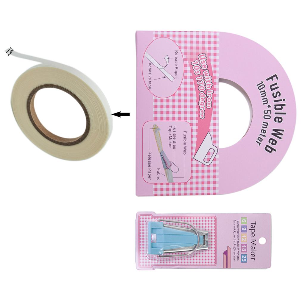 Fusible Bias Tape Maker and Iron On Bias Binding Tape For Creative Sewing Dressmaking 1.64ft Long Fusible Bias Tape