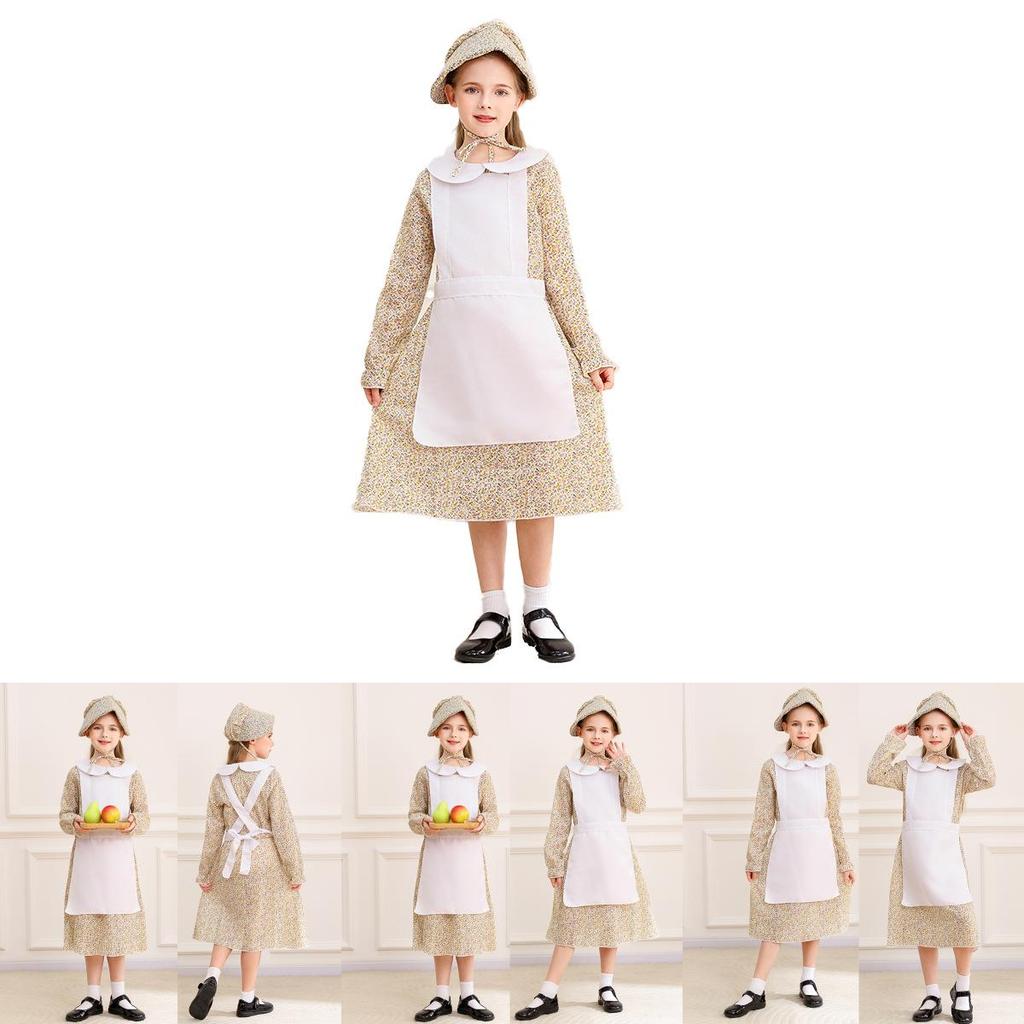 Halloween Childrens Farm Girl Costume With Cotton Blend Fabric For Stage Performances