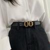 Stylish Womens Genuine Leather Vintage Versatile Double Layer Cowhide Black Belt