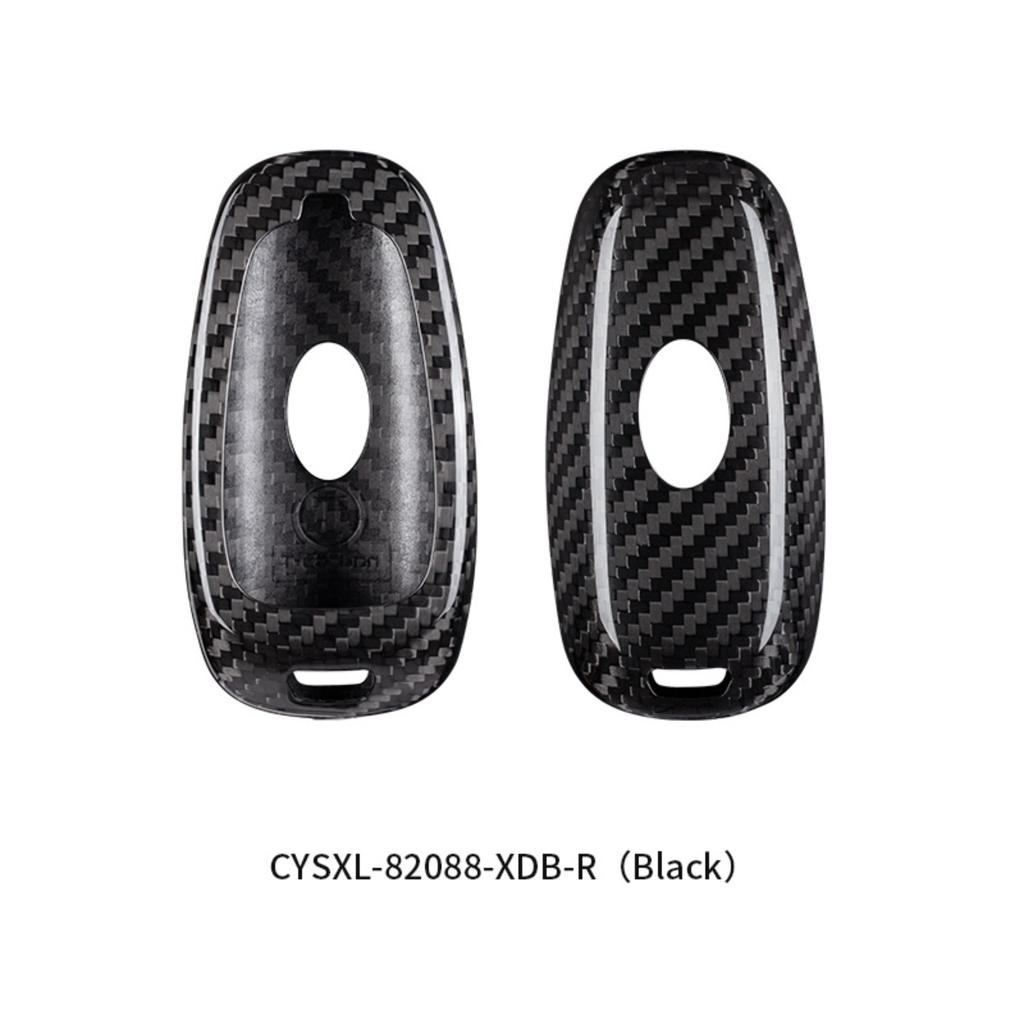 T-Carbon Car Remote Key Case Cover Shell Fit For Hyundai Tucson Solaris Sonate Hybrid Nexo Santafe Carbon Fiber Key Cover