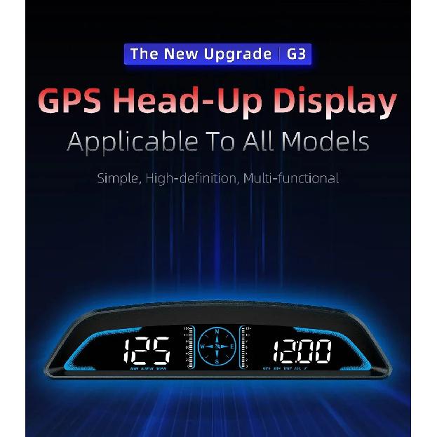 Auto Speedometer Digital Alarm Reminder Meter Head Up Display G3 GPS HUD For All Car 12V Electronics Accessories RPM Water Temp