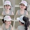 Children's Four Seasons Sweet and Cute Pink Hat Quick Drying Cap Half Empty Top Can Be Tied Ponytail Shade Baby Baseball Cap