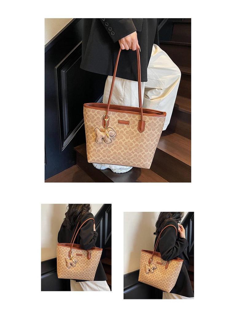 Women's Large Capacity Retro Floral Tote Bag - Luxury, Versatile Shoulder & Crossbody Style