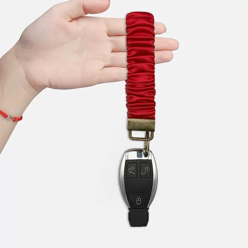 WTEMPO Stretchy Wristlet Key Chains Durable Elastic Scrunchie Key Ring with Ring Buckle Fashion Decorative Hand Wrist Key Holders for Women