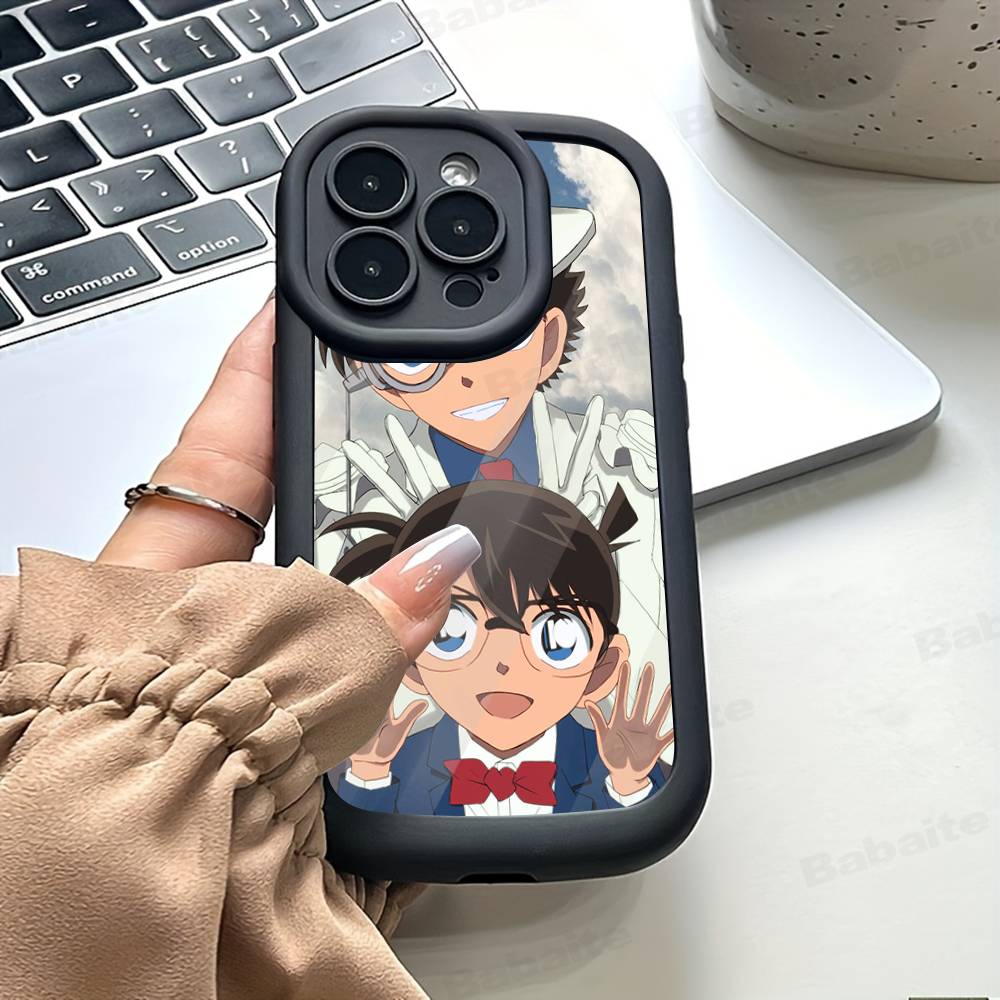 Detective Conan CARTOON For IPhone 17 Pro Max 16 15 14 13 12 11 Plus Black Soft Phone Cover