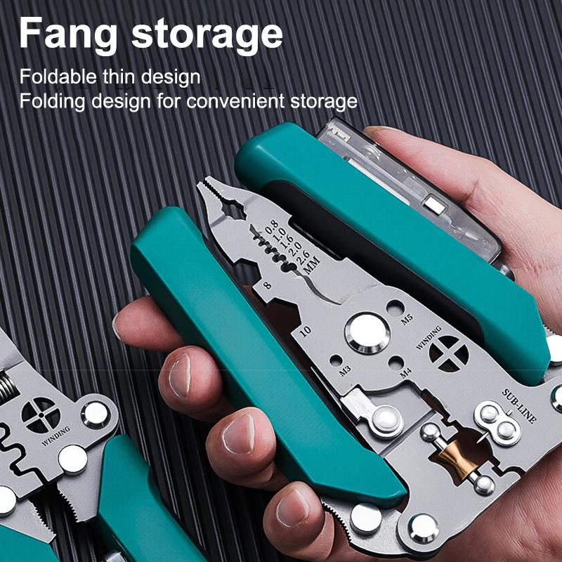 Foldable Wire Strippers With Electricity Measurement Function 10 In 1 Wire Stripping Pliers For Cutting Pulling Wires