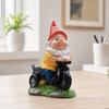 Gnom na kole Soška, s jemnou řezbou Dekorativní figurky, Jedinečná Kreativní Ozdoba pro Dům Balkon Zahrada Ložnici Kancelář