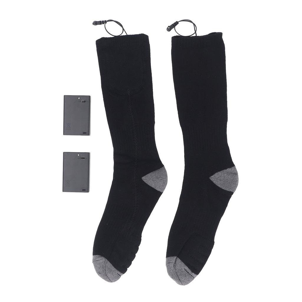 Elektrisch beheizte Socken Batteriebetrieben Bequeme Baumwollsocken für Winterreisen Camping Radfahren Skifahren Wandern Eins