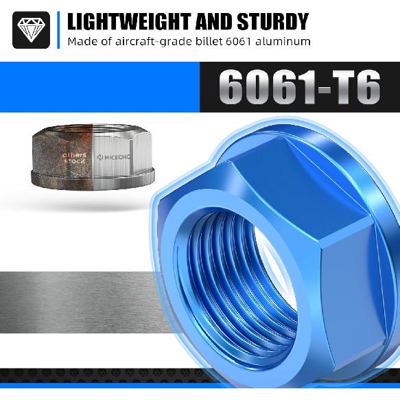 NICECNC M16XP1.5 Front Axle Shaft Lock Nut Dirt Bike Compatible with Yamaha YZ125 YZ250 05-21 YZ250F YZ450F 05-13 YZ125X 17-21 YZ250X 16-21 WR250F