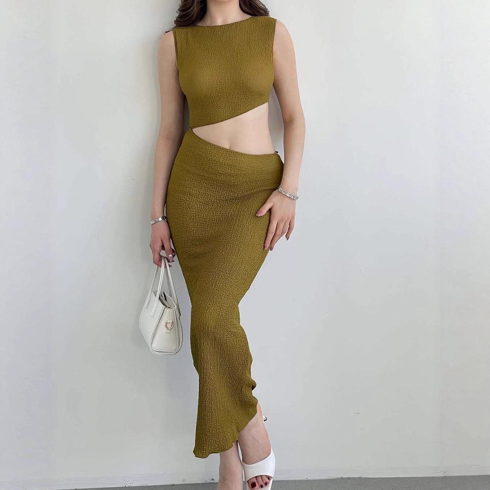 

2025 Summer Fashion Sleeveless Bodycon Dress: Elegant European & American Style Large